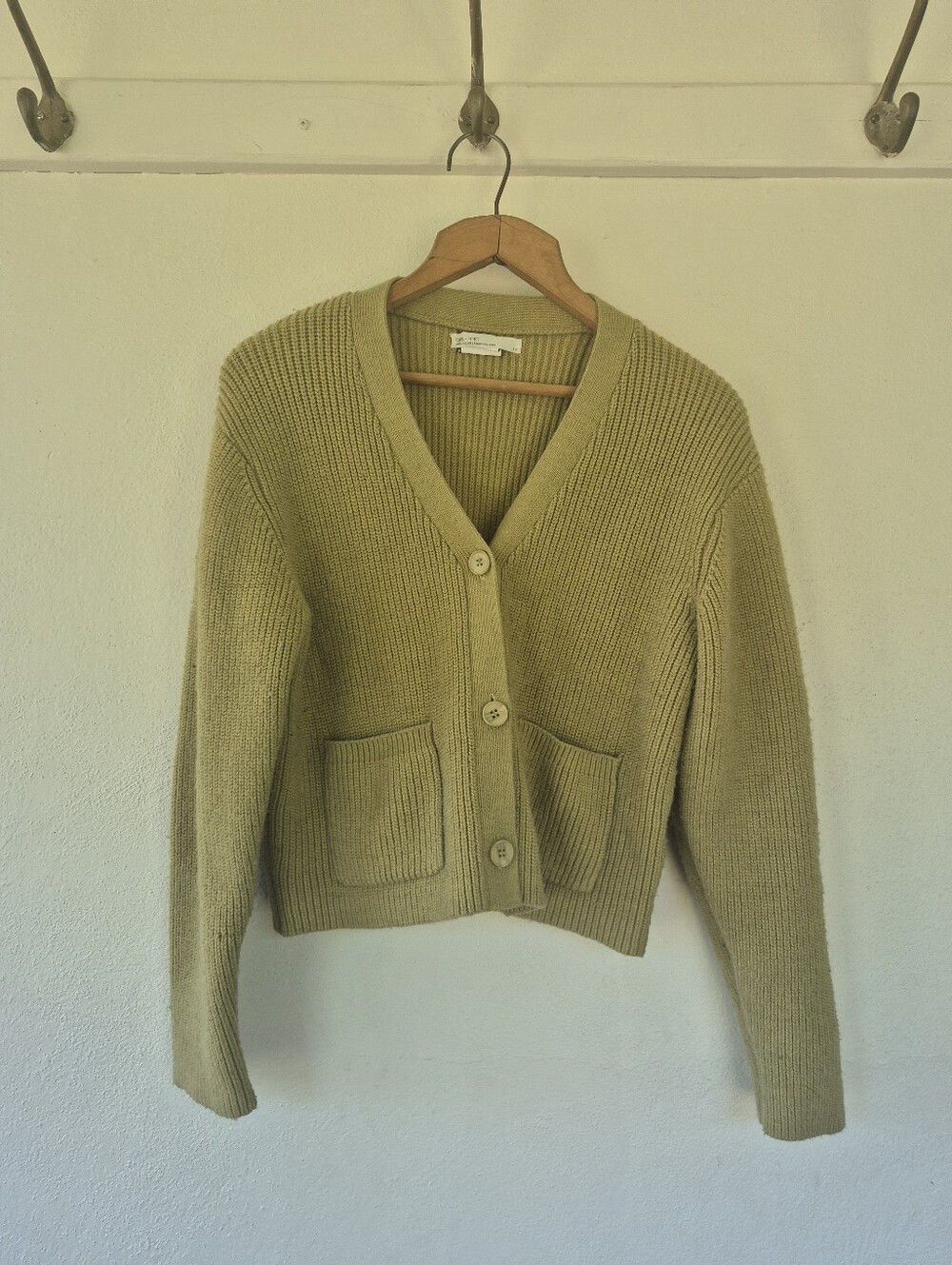 Light Green Cardigan By Oak And Fort With Wool And Alpaca Size Small